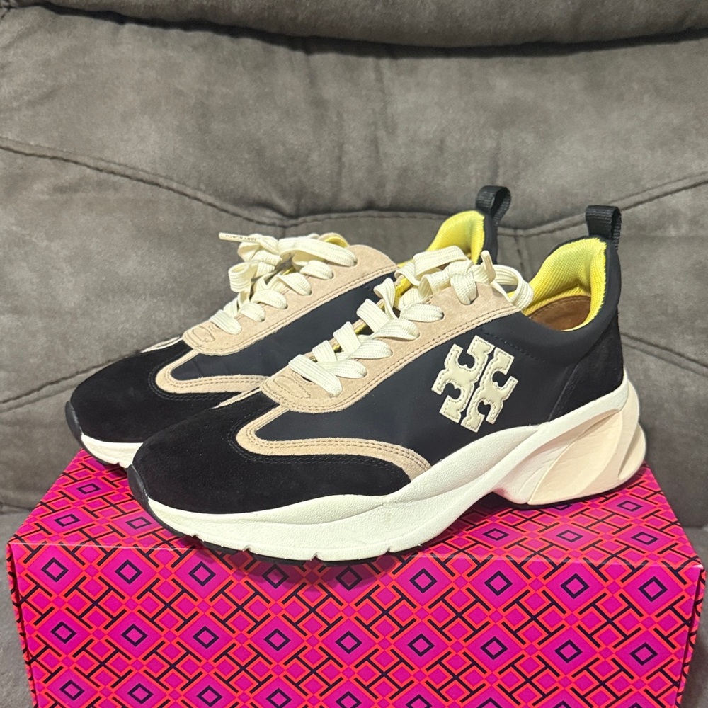 Tory Burch Black and Tan Women's Sneakers